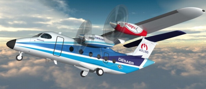 Desaer ATL-100H：一款使用了電動機跟渦輪螺旋槳組合的混動飛機